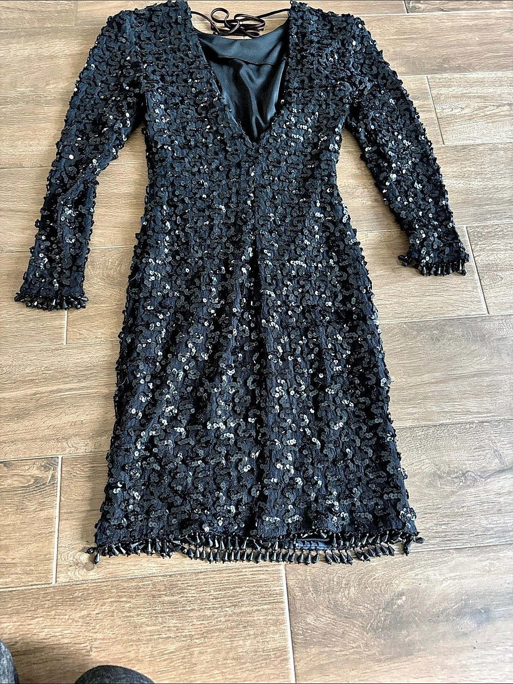 Legends by Judy Benner Black Sequin Midi Dress Like New